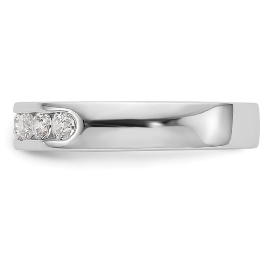 14k White Gold 7-Stone (Holds 7-2.4mm Round) Channel Band Mounting (Closed)