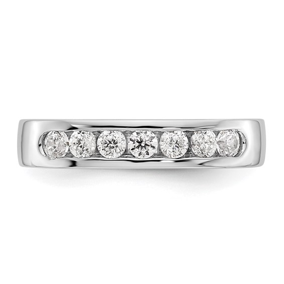 14k White Gold 7-Stone (Holds 7-2.4mm Round) Channel Band Mounting (Closed)