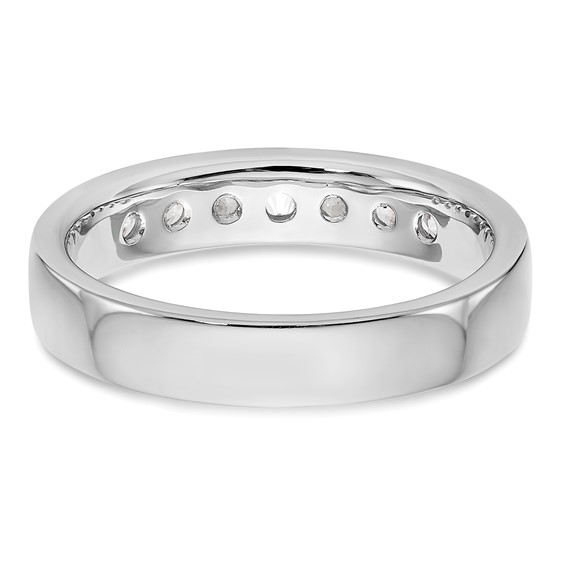 14k White Gold 7-Stone (Holds 7-2.4mm Round) Channel Band Mounting (Closed)