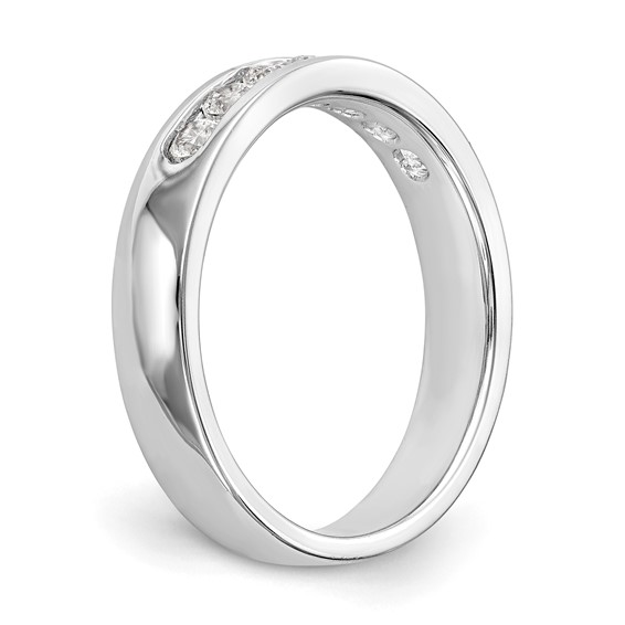 14k White Gold 7-Stone (Holds 7-2.4mm Round) Channel Band Mounting (Closed)