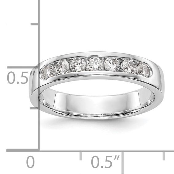 14k White Gold 7-Stone (Holds 7-2.4mm Round) Channel Band Mounting (Closed)