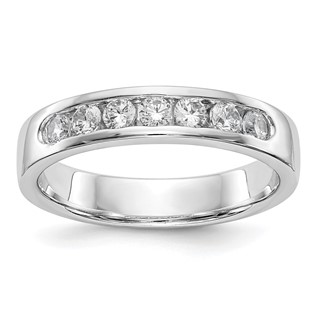 14k White Gold 7-Stone (Holds 7-2.4mm Round) Channel Band Mounting (Closed)