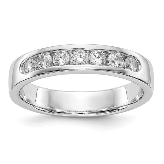14k White Gold 7-Stone (Holds 7-2.4mm Round) Channel Band Mounting (Closed)