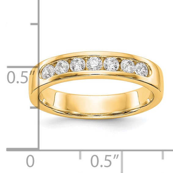 14k Yellow Gold 7-Stone (Holds 7-2.4mm Round) Channel Band Mounting (Closed)