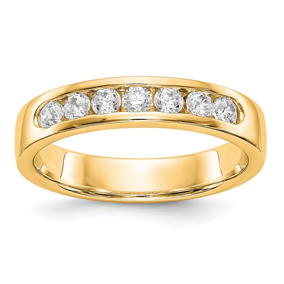 14k Yellow Gold 7-Stone (Holds 7-2.4mm Round) Channel Band Mounting (Closed)