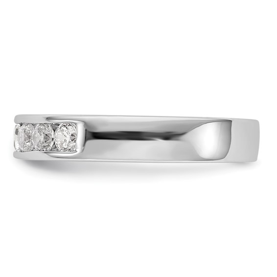 14k White Gold 7-Stone (Holds 7-2.6mm Round) Channel Band Mounting (Closed)