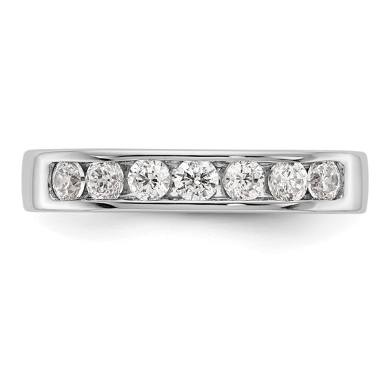 14k White Gold 7-Stone (Holds 7-2.6mm Round) Channel Band Mounting (Closed)