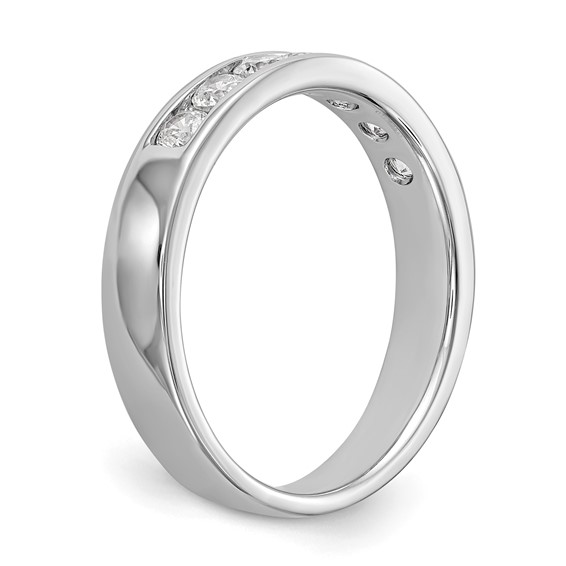 14k White Gold 7-Stone (Holds 7-2.6mm Round) Channel Band Mounting (Closed)