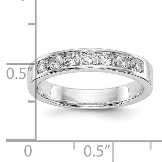 14k White Gold 7-Stone (Holds 7-2.6mm Round) Channel Band Mounting (Closed)