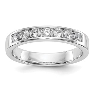 14k White Gold 7-Stone (Holds 7-2.6mm Round) Channel Band Mounting (Closed)