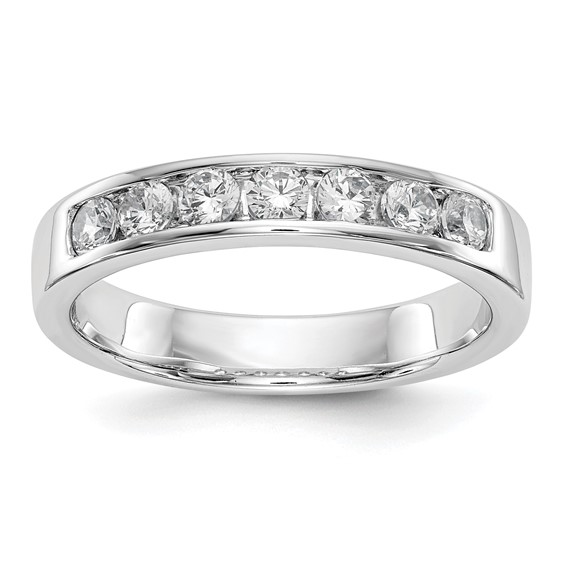 14k White Gold 7-Stone (Holds 7-2.6mm Round) Channel Band Mounting (Closed)