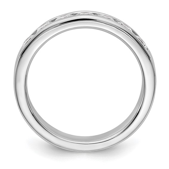 14k White Gold 7-Stone (Holds 7-3.0mm Round) Channel Band Mounting (Closed)