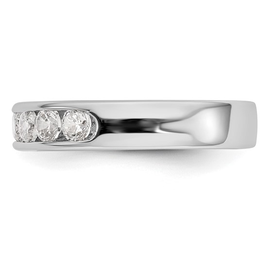 14k White Gold 7-Stone (Holds 7-3.0mm Round) Channel Band Mounting (Closed)