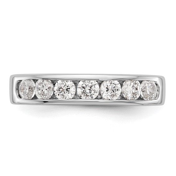 14k White Gold 7-Stone (Holds 7-3.0mm Round) Channel Band Mounting (Closed)