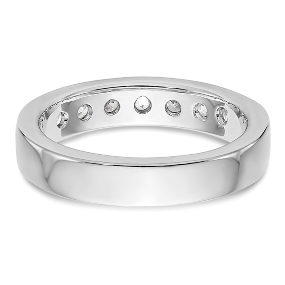 14k White Gold 7-Stone (Holds 7-3.0mm Round) Channel Band Mounting (Closed)