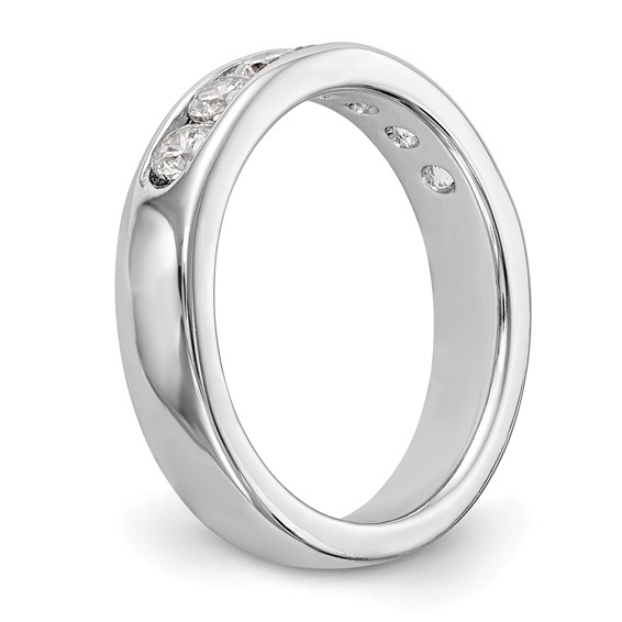 14k White Gold 7-Stone (Holds 7-3.0mm Round) Channel Band Mounting (Closed)