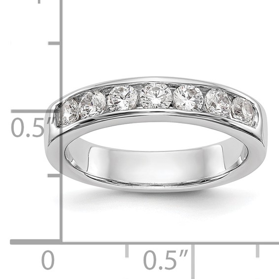 14k White Gold 7-Stone (Holds 7-3.0mm Round) Channel Band Mounting (Closed)