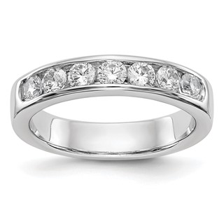 14k White Gold 7-Stone (Holds 7-3.0mm Round) Channel Band Mounting (Closed)