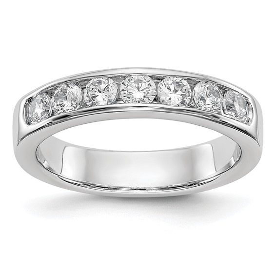 14k White Gold 7-Stone (Holds 7-3.0mm Round) Channel Band Mounting (Closed)