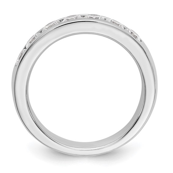 14k White Gold 7-Stone (Holds 7-3.3mm Round) Channel Band Mounting (Closed)