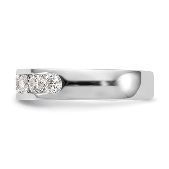 14k White Gold 7-Stone (Holds 7-3.3mm Round) Channel Band Mounting (Closed)