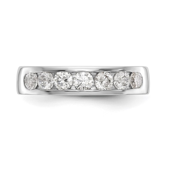 14k White Gold 7-Stone (Holds 7-3.3mm Round) Channel Band Mounting (Closed)