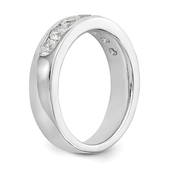 14k White Gold 7-Stone (Holds 7-3.3mm Round) Channel Band Mounting (Closed)