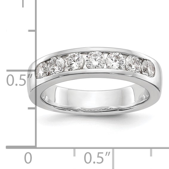 14k White Gold 7-Stone (Holds 7-3.3mm Round) Channel Band Mounting (Closed)