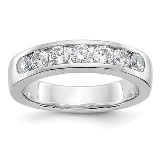 14k White Gold 7-Stone (Holds 7-3.3mm Round) Channel Band Mounting (Closed)