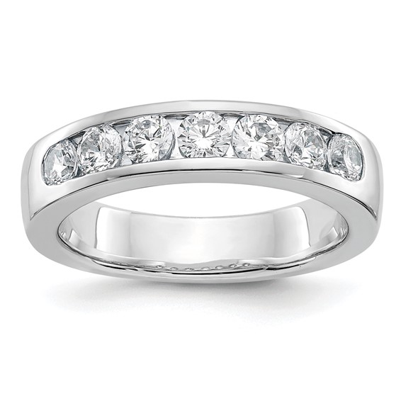 14k White Gold 7-Stone (Holds 7-3.3mm Round) Channel Band Mounting (Closed)