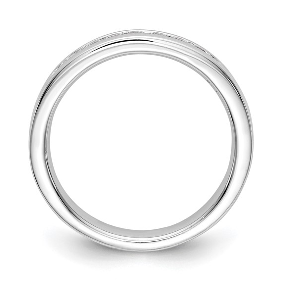 14k White Gold 7-Stone (Holds 7-2.0mm Round) Open Channel Band Mounting