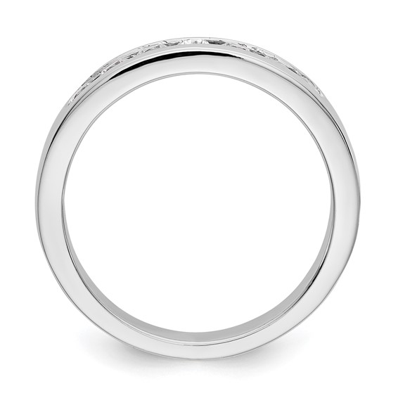 14k White Gold 7-Stone (Holds 7-2.4mm Round) Open Channel Band Mounting
