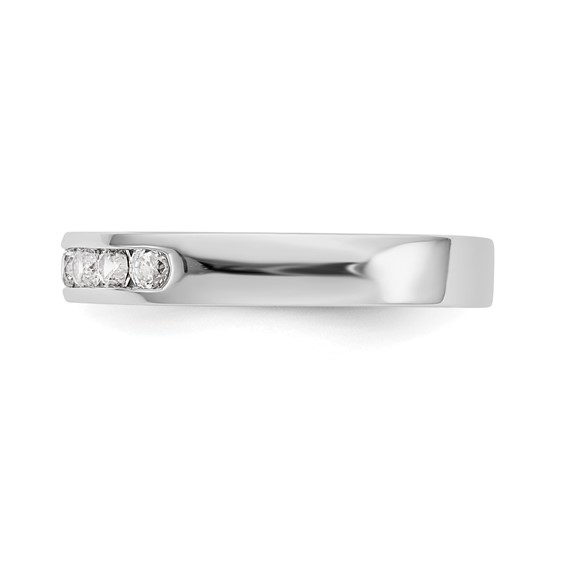 14k White Gold 7-Stone (Holds 7-2.4mm Round) Open Channel Band Mounting