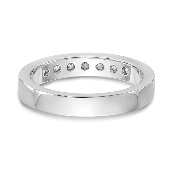 14k White Gold 7-Stone (Holds 7-2.4mm Round) Open Channel Band Mounting