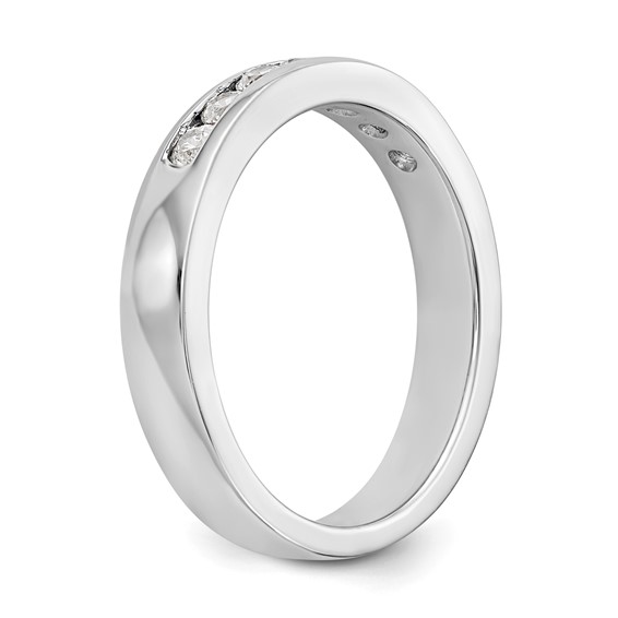 14k White Gold 7-Stone (Holds 7-2.4mm Round) Open Channel Band Mounting