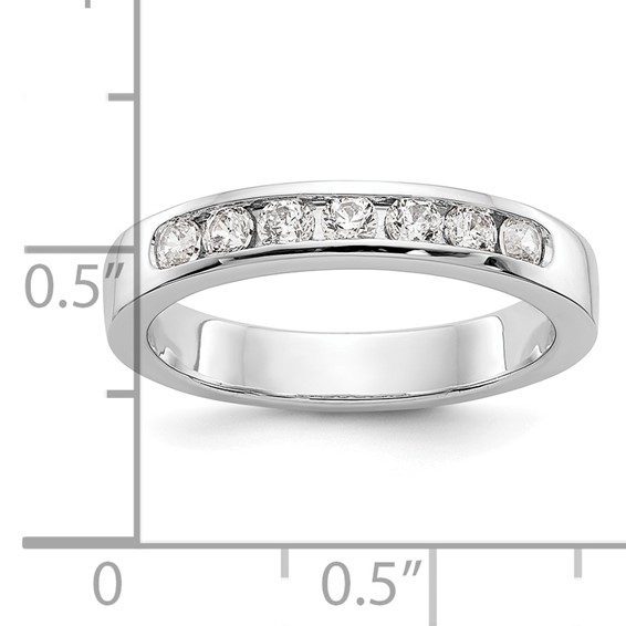 14k White Gold 7-Stone (Holds 7-2.4mm Round) Open Channel Band Mounting