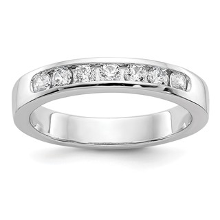 14k White Gold 7-Stone (Holds 7-2.4mm Round) Open Channel Band Mounting