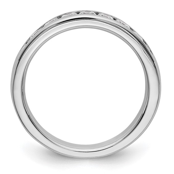 14k White Gold 7-Stone (Holds 7-2.6mm Round) Open Channel Band Mounting