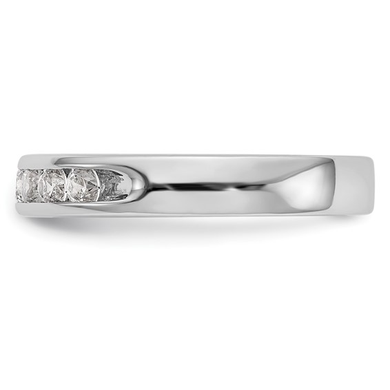 14k White Gold 7-Stone (Holds 7-2.6mm Round) Open Channel Band Mounting