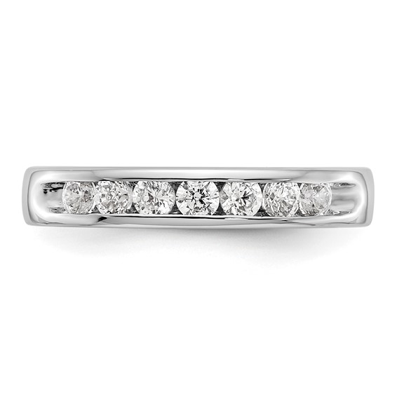 14k White Gold 7-Stone (Holds 7-2.6mm Round) Open Channel Band Mounting
