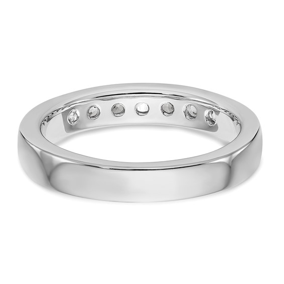 14k White Gold 7-Stone (Holds 7-2.6mm Round) Open Channel Band Mounting