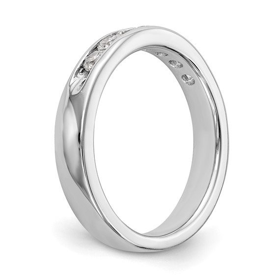 14k White Gold 7-Stone (Holds 7-2.6mm Round) Open Channel Band Mounting