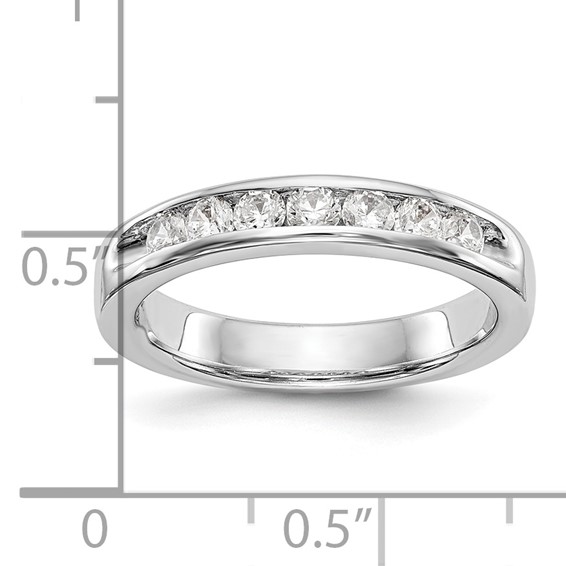 14k White Gold 7-Stone (Holds 7-2.6mm Round) Open Channel Band Mounting
