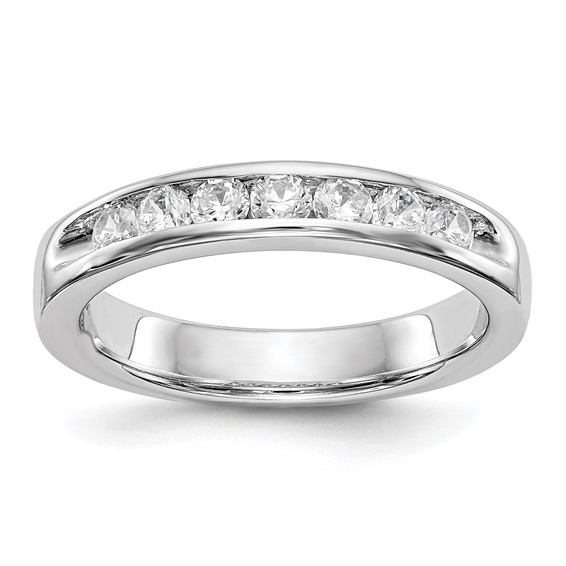 14k White Gold 7-Stone (Holds 7-2.6mm Round) Open Channel Band Mounting