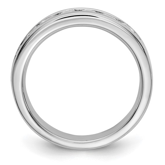 14k White Gold 7-Stone (Holds 7-3.0mm Round) Open Channel Band Mounting