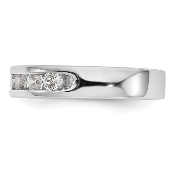 14k White Gold 7-Stone (Holds 7-3.0mm Round) Open Channel Band Mounting
