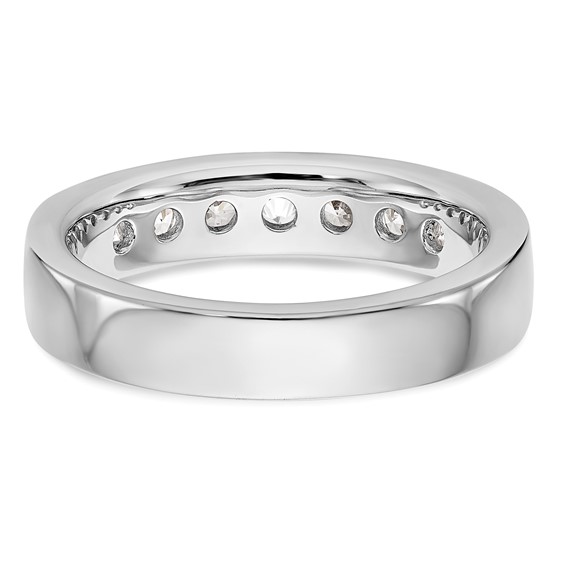 14k White Gold 7-Stone (Holds 7-3.0mm Round) Open Channel Band Mounting
