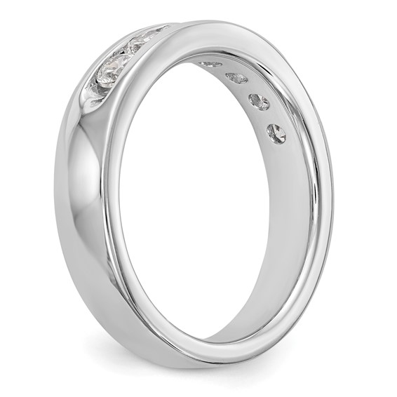 14k White Gold 7-Stone (Holds 7-3.0mm Round) Open Channel Band Mounting