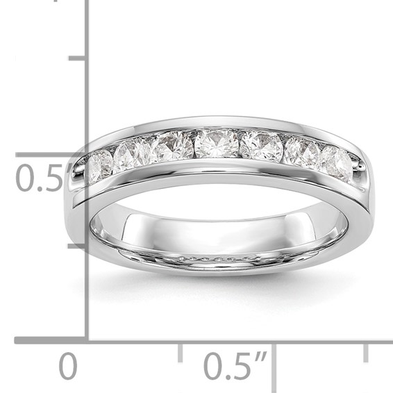 14k White Gold 7-Stone (Holds 7-3.0mm Round) Open Channel Band Mounting