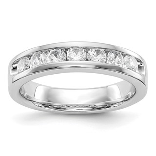 14k White Gold 7-Stone (Holds 7-3.0mm Round) Open Channel Band Mounting